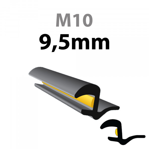 Raamlijst rubber universeel T4, 9.5mm