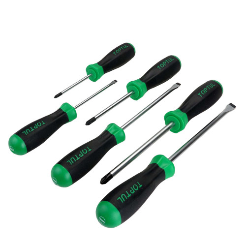 Super-Grip Schroevendraaierset, plat en kruis, 6-delig