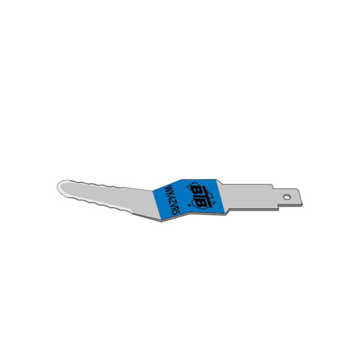 BTB WK4ZVRS omgekeerd gebogen V-vormig mes, gekarteld, gezet, 140mm