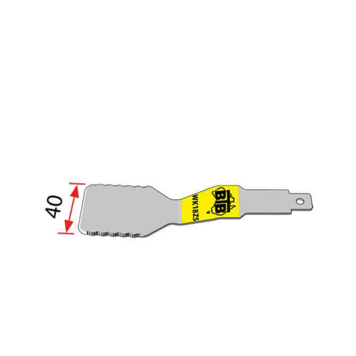 BTB WK18ZS Breed vlak mes 140mm, gekarteld, gezet, 40mm breed