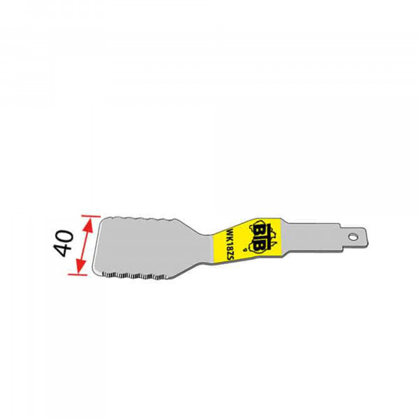 BTB WK18ZS Breed vlak mes 140mm, gekarteld, gezet, 40mm breed