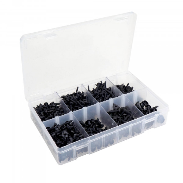 Assortimentsdoos zelftappers zwarte flens, 700st