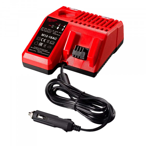 Milwaukee mobiele 12V batterijoplader, 12V - 18V