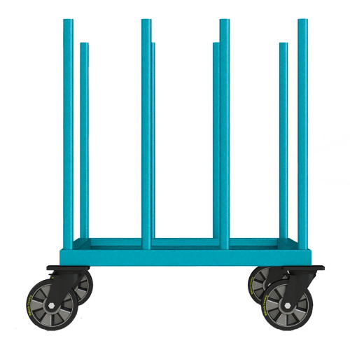 Ruitenstandaard blauw op wielen