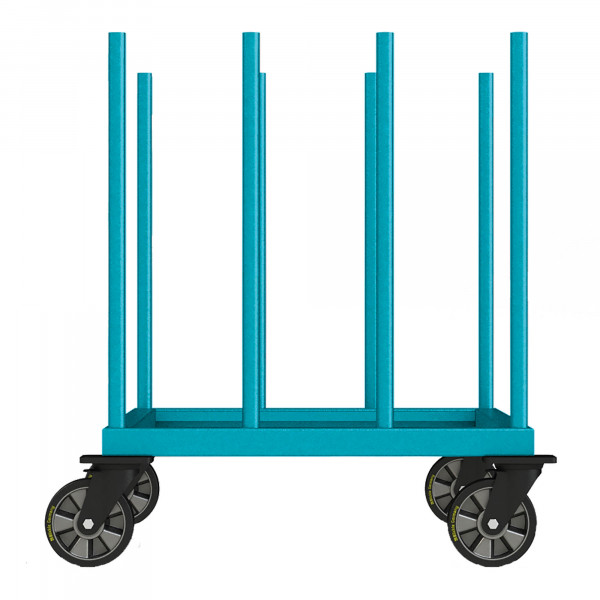 Ruitenstandaard blauw op wielen