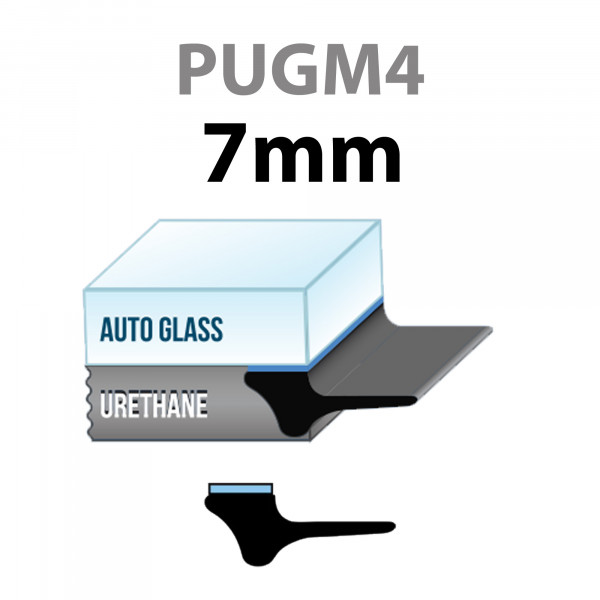 Raamlijst rubber met waterkering 7mm