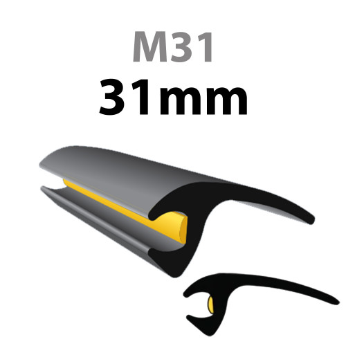 Raamlijst rubber universeel 31mm