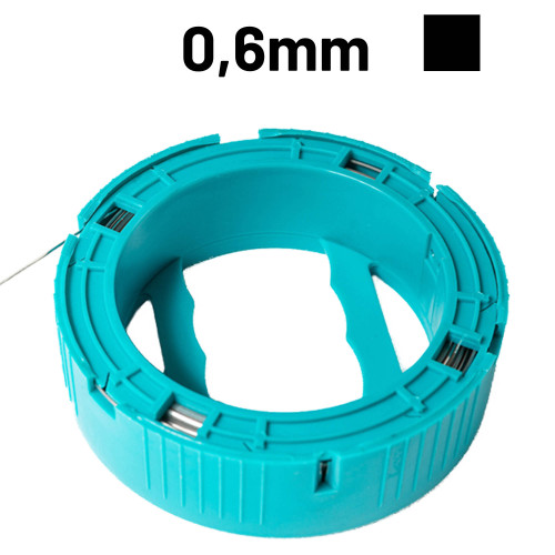 Snijdraad vierkant 0.6mm, 50mtr in dispenser