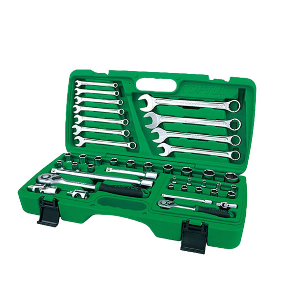 42-delige professionele set 1/4" & 1/2" dop- en combinatiesleutels