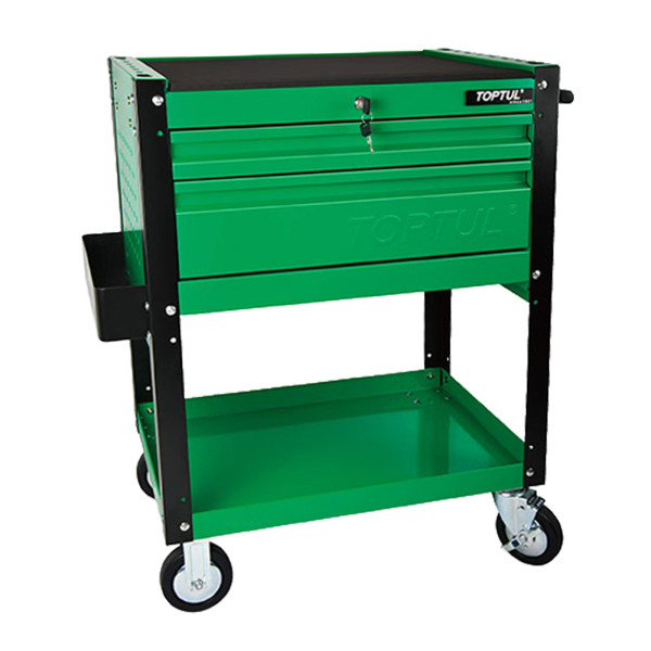 Toptul Servicewagen met 2 afsluitbare laden, groen